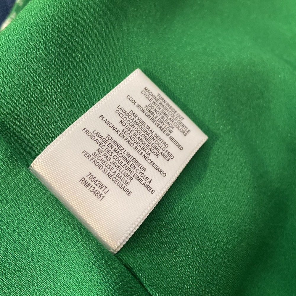 Wayf Green Floral Wraparound Dainty Ruffled Blouse - Picture 7 of 8